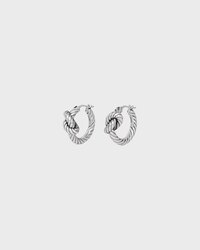 ノット コードパターン フープ / ロジウムフィニッシュ ブラス - シルバー - イヤリング＆ピアス - 2 | CELINE