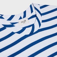 Camiseta de manga larga en punto de algodón a rayas - BLANCO / AZUL CLASSIQUE -  - 2 | CELINE