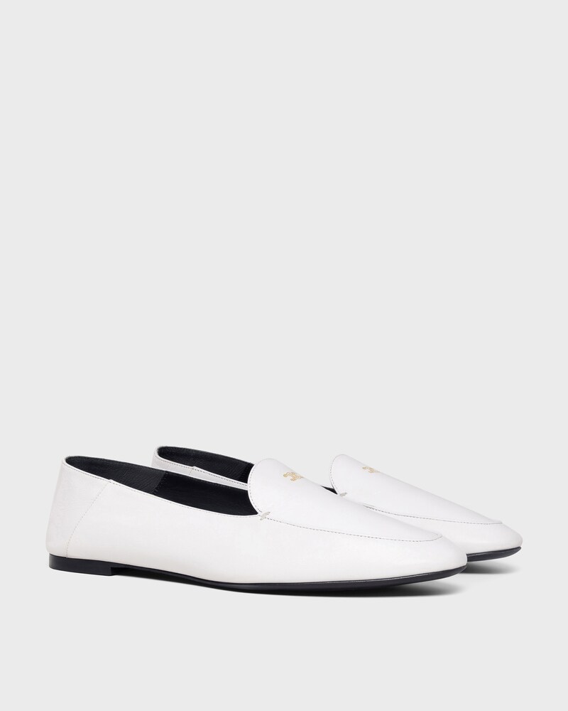 AURA LOAFER IN GOATSKIN - WHITE -  - 1 | CELINE