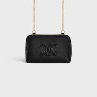 Clutch on Chain IN smooth calfskin - BLACK - CLUTCH ON CHAIN - 1 | CELINE