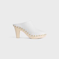 ZUECO CON TACÓN RIVE DE PIEL DE BECERRO - BLANCO -  - 1 | CELINE
