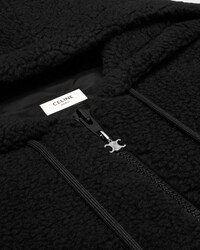 veste à capuche molleton de laine et coton - Noir -  - 2 | CELINE