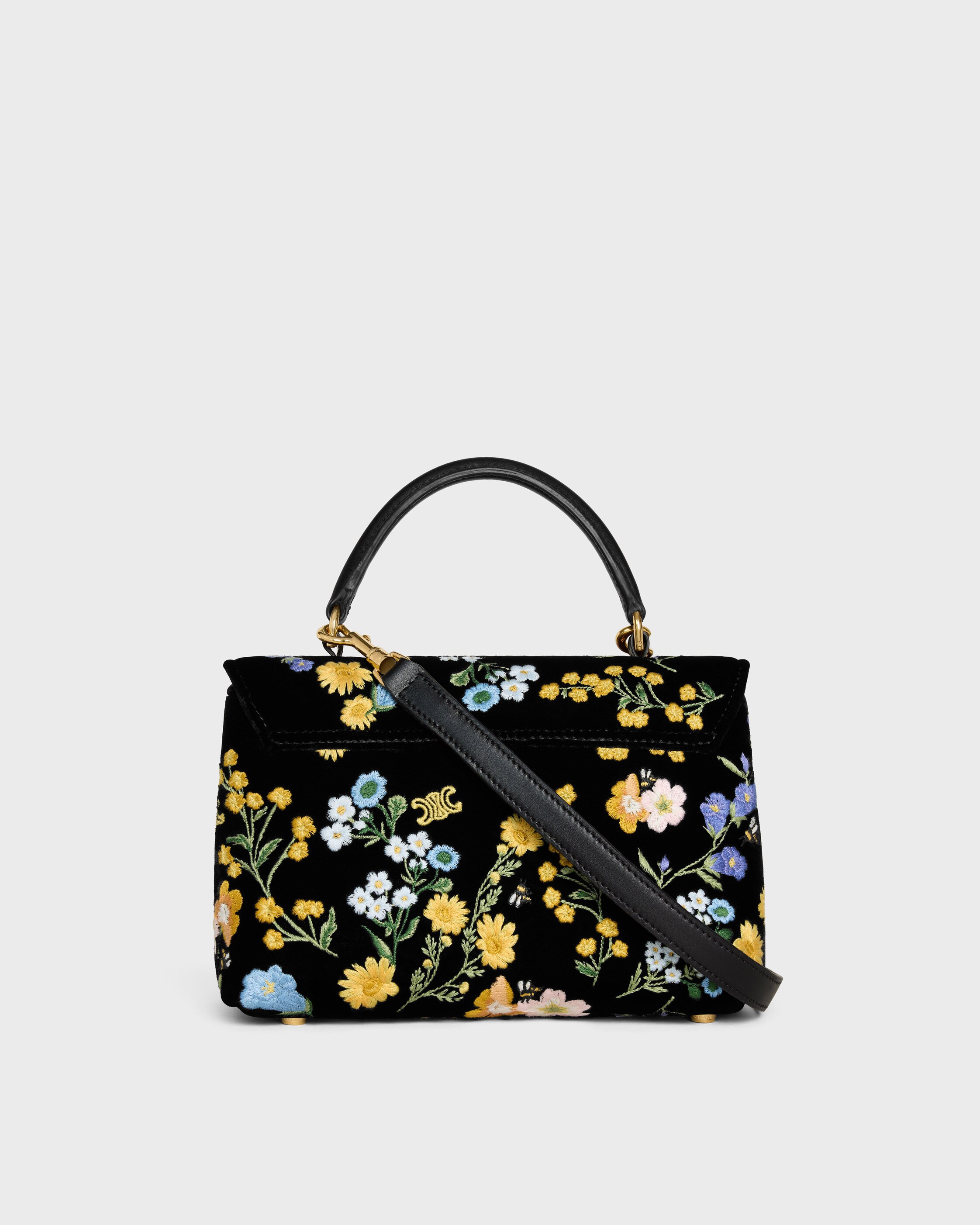 新品　CELINE 花柄チュニック 36　セリーヌ　y16 TEEN NINO BAG IN VELVET WITH FLORAL EMBROIDERY - MULTICOLOR | CELINE