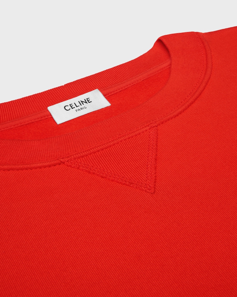 sweatshirt IN cotton fleece - Red cyclist/ bleu denim -  - 1 | CELINE
