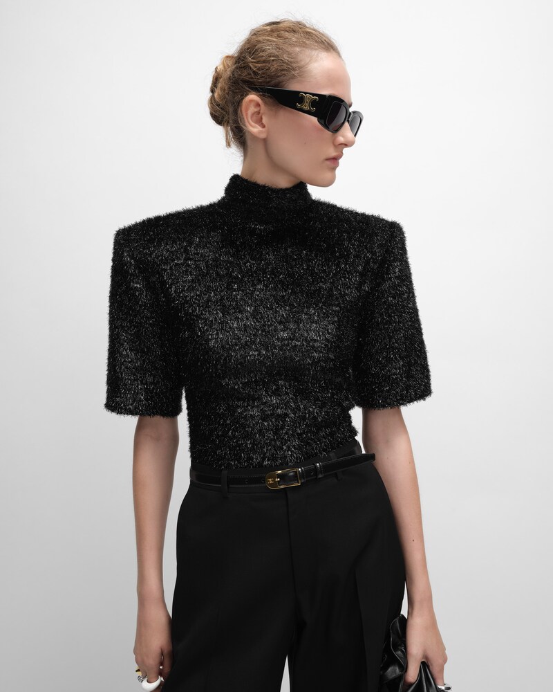top IN lurex - NOIR BRILLANT -  - 1 | CELINE