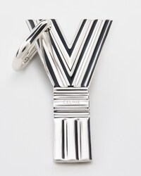 ALPHABET CHARMS Y LETTER IN BRASS WITH RHODIUM FINISH - SILVER - CHARMS - 1 | CELINE