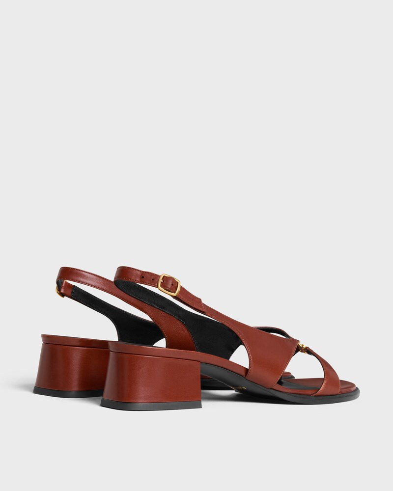 CELINE CLEMENCE TRIOMPHE SLINGBACK SANDAL IN CALFSKIN - RUST -  - 1 | CELINE
