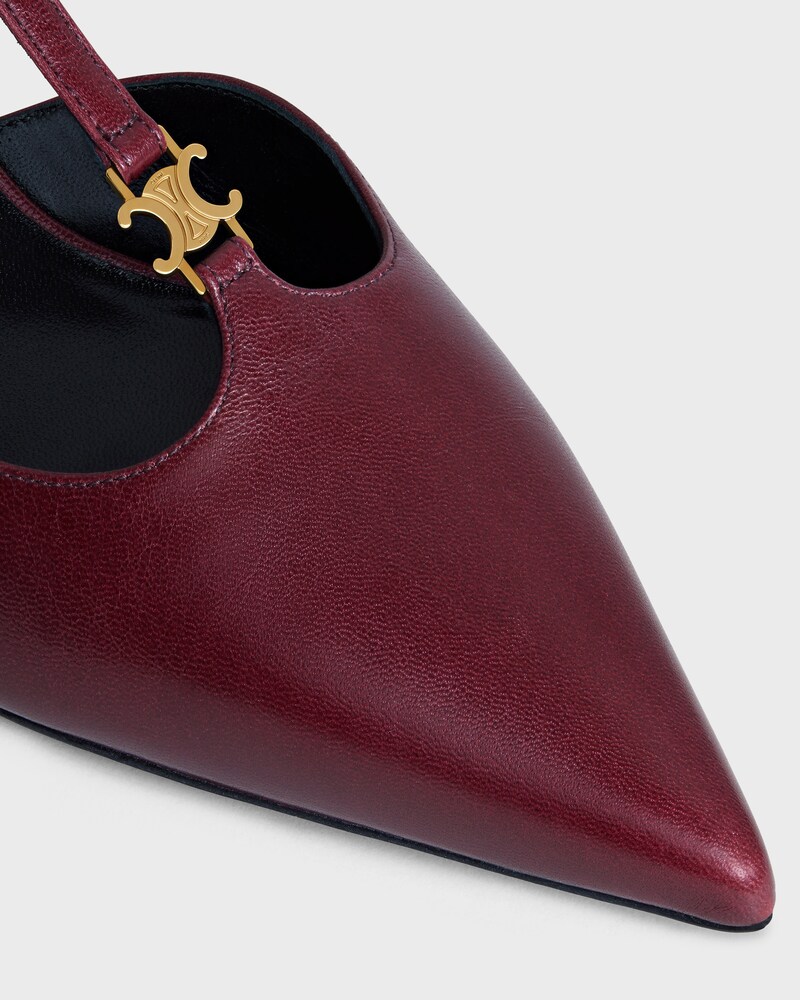 CELINE KITTEN T-BAR STRAP PUMP in LAMBSKIN - OXBLOOD -  - 1 | CELINE