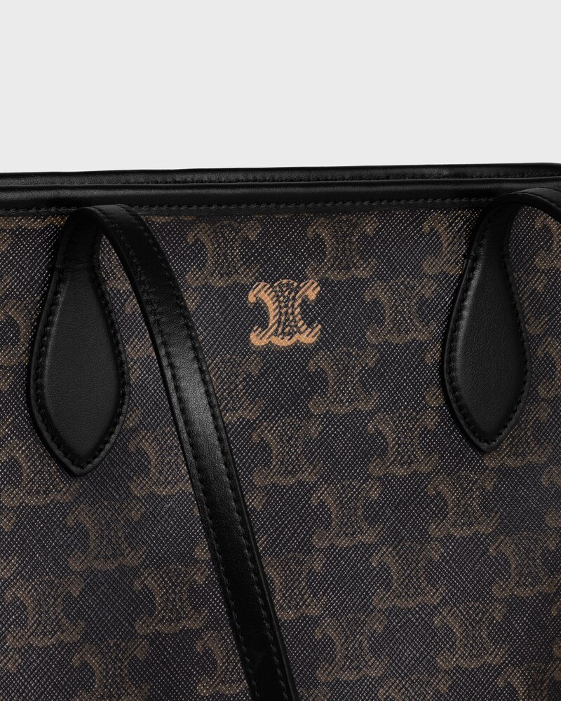 VERTICAL CABAS TRIOMPHE TOUCH IN TRIOMPHE CANVAS AND CALFSKIN - BLACK - NEW - 1 | CELINE