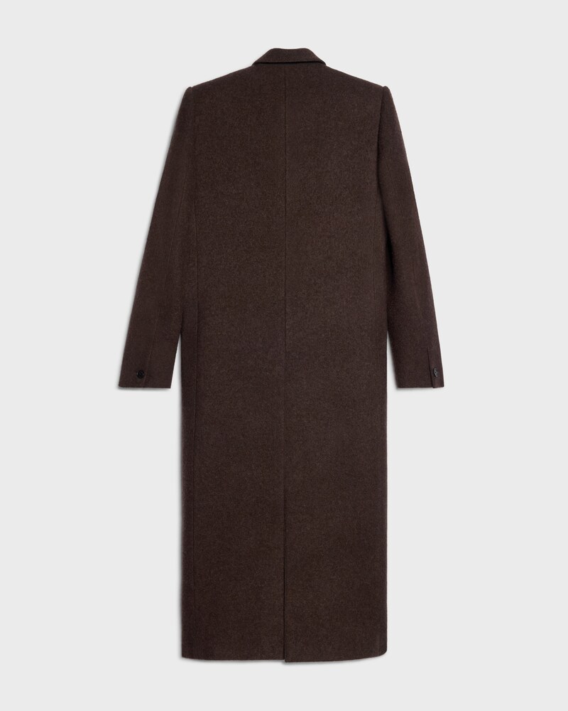 colonne coat IN cashmere and wool - MARRON GLACE -  - 1 | CELINE