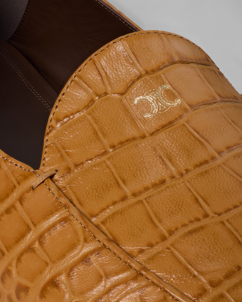 AURA LOAFER IN CROCODILE STAMPED LAMBSKIN - SAHARA -  - 1 | CELINE
