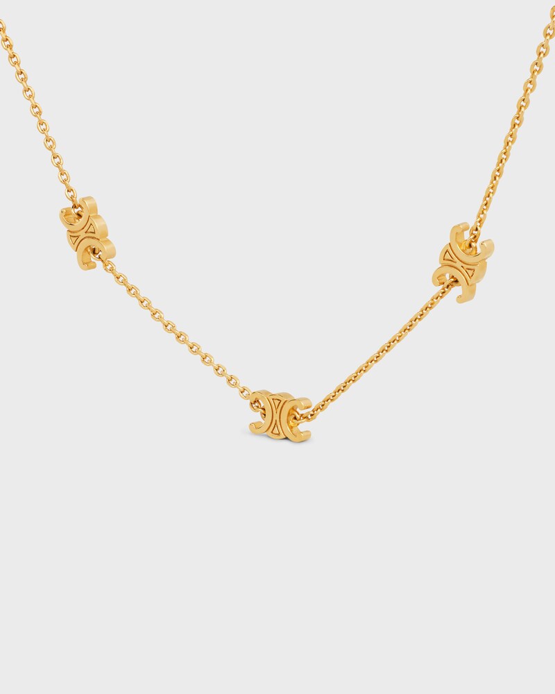 Triomphe Mini Triomphe Necklace in Brass with Gold Finish - GOLD - SMALL GIFTS - 1 | CELINE