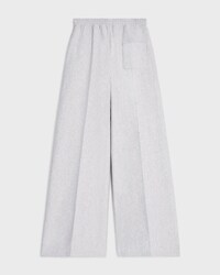 FLARED SWEATPANTS IN cotton fleece - PALE GREY/ OFF WHITE -  - 2 | CELINE