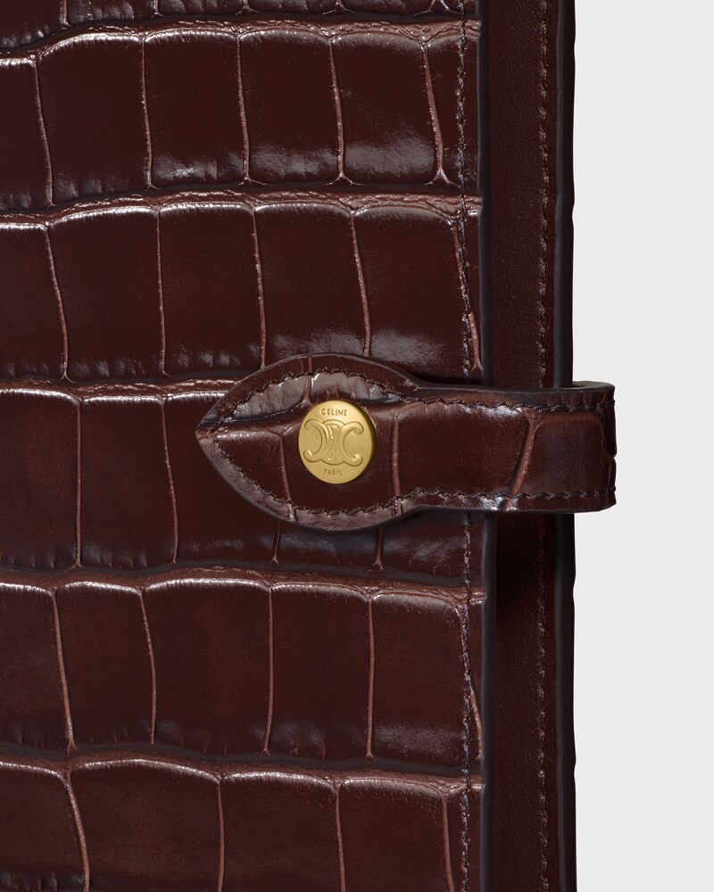 MEDIUM NOTEBOOK COVER IN CROCODILE NILOTICUS - CHOCOLATE - STATIONERY - 1 | CELINE