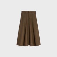 jupe gabardine coton - MILITARY BROWN -  - 1 | CELINE