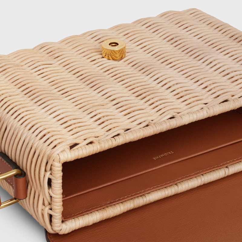 TEEN TRIOMPHE BAG in WICKER AND NATURAL CALFSKIN - NATURAL / TAN - TRIOMPHE - 1 | CELINE