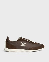 RACER SNEAKER IN NYLON, SUEDE CALFSKIN AND CALFSKIN - KHAKI/ECRU -  - 1 | CELINE