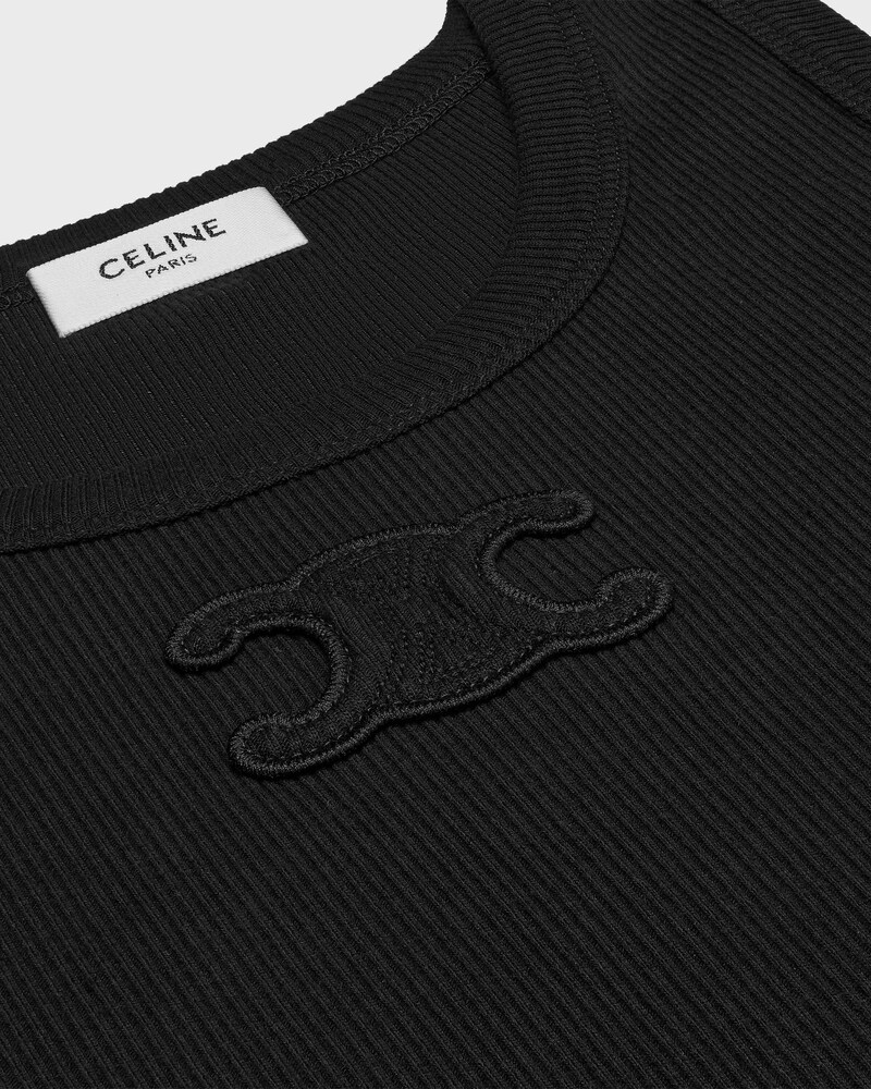 triomphe tank top IN ribbed cotton - BLACK -  - 1 | CELINE