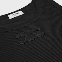 débardeur triomphe coton soie côtelé - Noir -  - 2 | CELINE