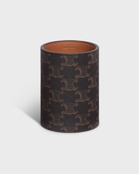 Pencil Holder in Triomphe Canvas - TAN - CELINE MAISON - 1 | CELINE