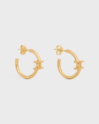 Triomphe Asymmetric Hoops in Brass with Gold Finish - GOLD - ESSENTIAL GIFTS - 2 | CELINE