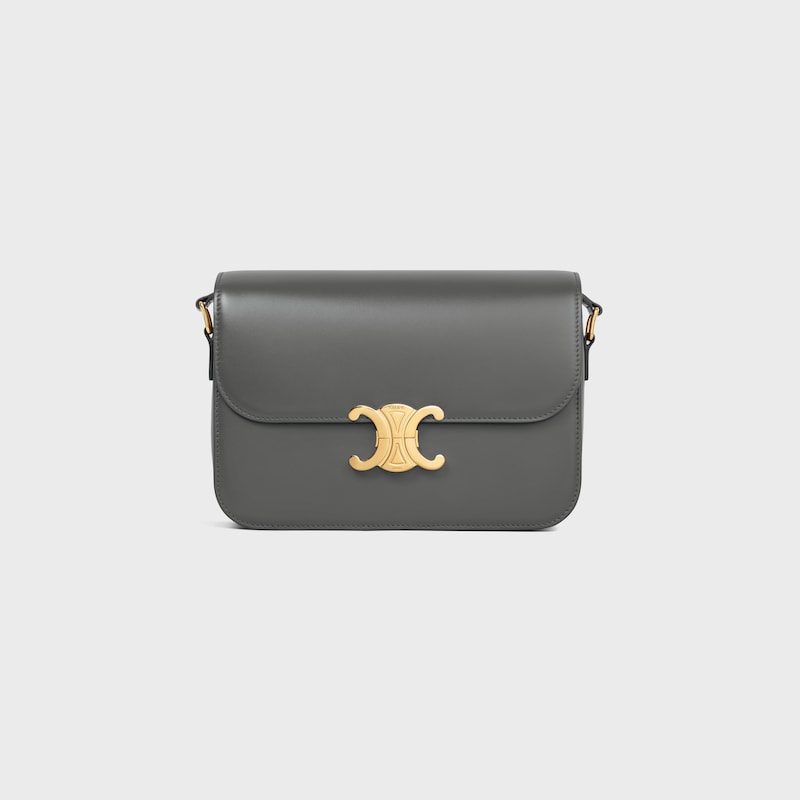 CLASSIQUE TRIOMPHE BAG in shiny calfskin - ANTHRACITE - TRIOMPHE - 1 | CELINE