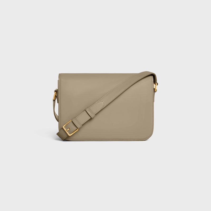 Borsa Triomphe Classique in pelle di vitello lucida - Talpa moderno - TRIOMPHE - 1 | CELINE