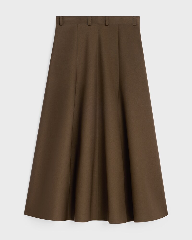 jupe gabardine coton - MILITARY BROWN -  - 1 | CELINE