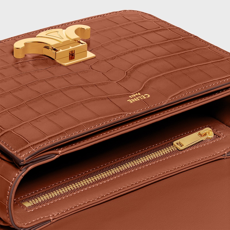 Sac Triomphe mod&egrave;le Teen en crocodile - TAN - TRIOMPHE - 1 | CELINE
