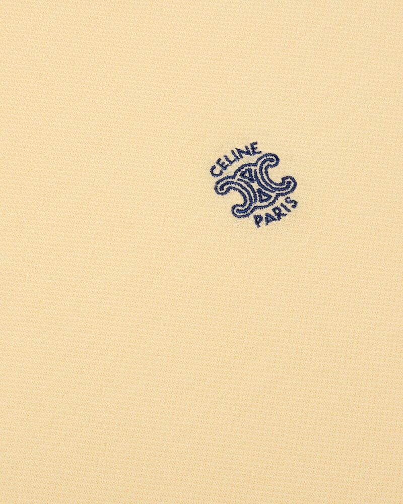 polo shirt IN PIQUE COTTON JERSEY - BUTTER / NAVY -  - 1 | CELINE