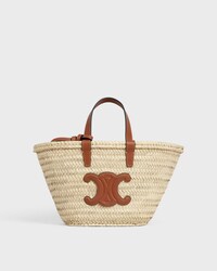 TEEN CELINE CLASSIC PANIER IN palm leaves and Calfskin - TAN - CROSS-BODY BAGS - 1 | CELINE
