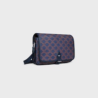 KLEINE FOLCO MESSENGER TASCHE AUS Triomphe Canvas und Kalbsleder - DUNKLES MARINEBLAU - UMHÄNGETASCHEN - 2 | CELINE