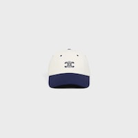 Triomphe richelieu cap IN cotton twill - CREAM / NAVY -  - 2 | CELINE