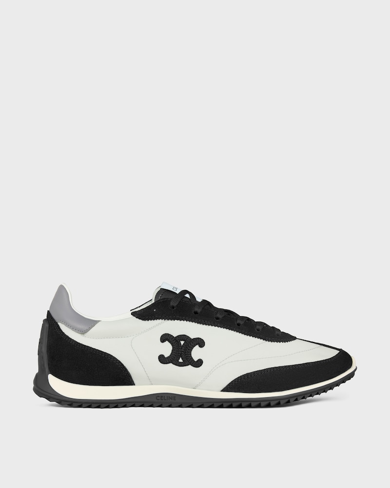 SNEAKER RACER EN NYLON, CUIR DE VEAU VELOURS ET CUIR DE VEAU - GRIS/NOIR -  - 1 | CELINE