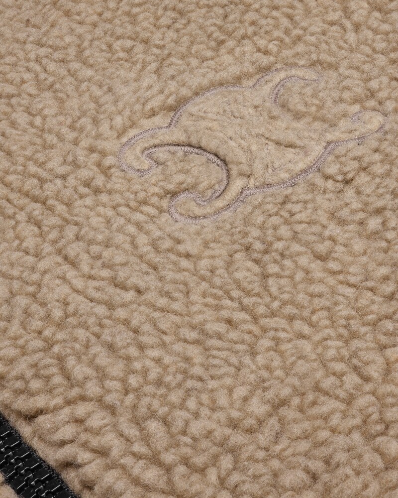 hooded jacket IN WOOL AND COTTON FLEECE - BEIGE / BLACK -  - 1 | CELINE