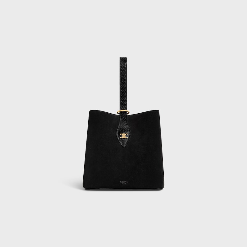 SMALL AMBER SUEDE ET VEAU EFFET PYTHON - Noir - Soirée - 1 | CELINE