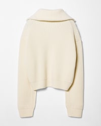 trucker sweater IN RIBBED CASHMERE - WHITE -  - 2 | CELINE