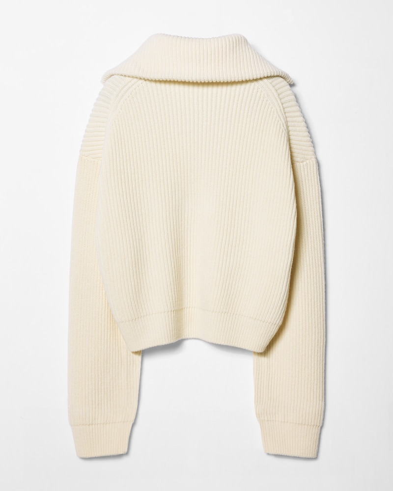 JERSEY TRUCKER DE CACHEMIRA ACANALADA - BLANCO -  - 1 | CELINE