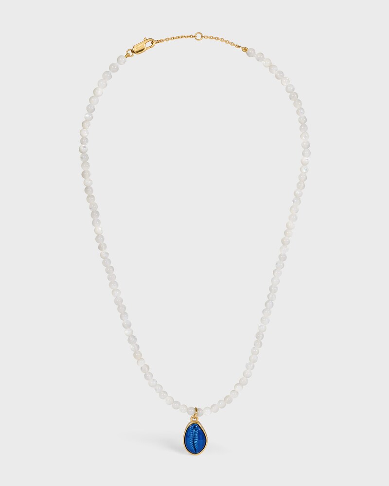 COLLAR CELINE ÉTÉ CON CUENTAS DE NÁCAR, BARNIZ Y LATÓN CON ACABADO DORADO - BLANCO / AZUL - COLLARES - 1 | CELINE