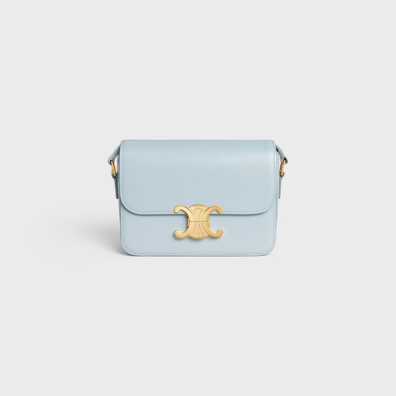 Teen Triomphe Bag in shiny calfskin - ICE BLUE - TRIOMPHE - 1 | CELINE
