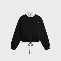 tracksuit jacket IN double face jersey - BLACK / WHITE -  - 1 | CELINE