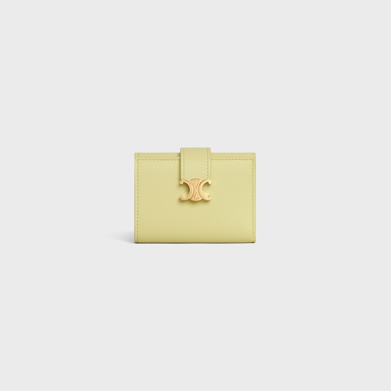 FINE STRAP WALLET NINO IN SUPPLE GRAINED CALFSKIN - CITRUS - WALLETS - 1 | CELINE