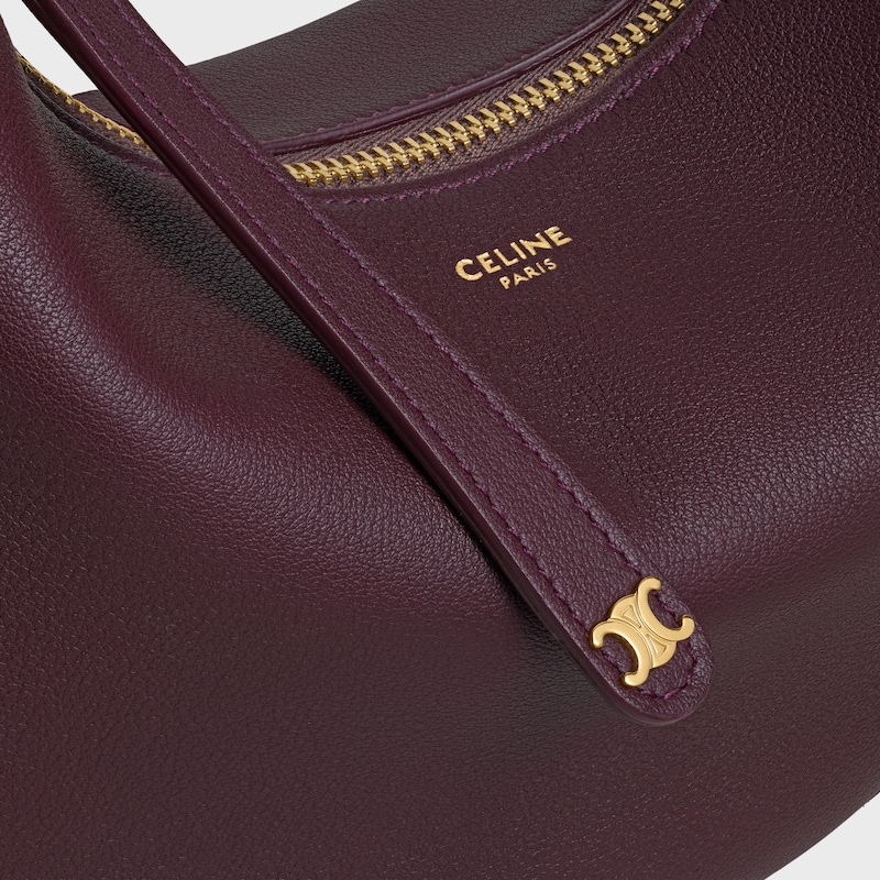 กระเป๋า Celine Lulu ขนาด Teen หนังลูกวัวลายเกรน - สีเบอร์กันดีเข้ม - LULU - 1 | CELINE