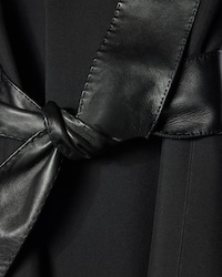 LONG SLIM DB COAT IN WOOL - BLACK -  - 2 | CELINE