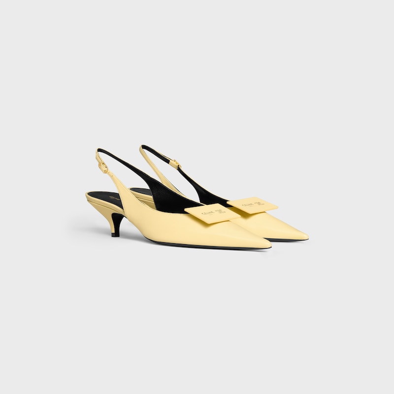 SIGNATURE SLINGBACK IN LAMBSKIN - VINTAGE YELLOW -  - 1 | CELINE