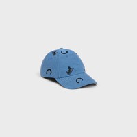 RICHELIEU CAP IN cotton - BLUE/BLACK -  - 1 | CELINE