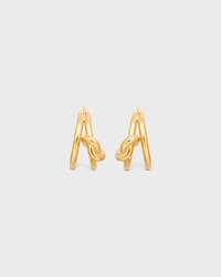 Knot Double Hoops in Brass with Gold Finish - GOLD - DRAWING SERIES - 2 | CELINE