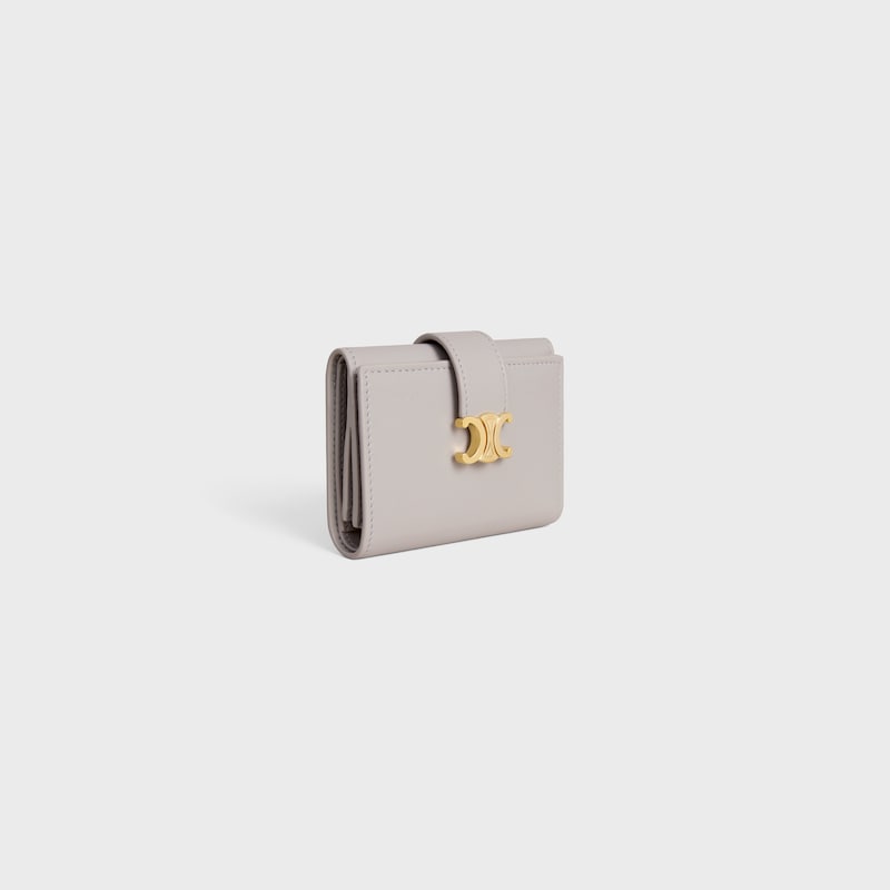 FINE STRAP WALLET NINO IN SUPPLE GRAINED CALFSKIN - SOFT GREY - WALLETS - 1 | CELINE