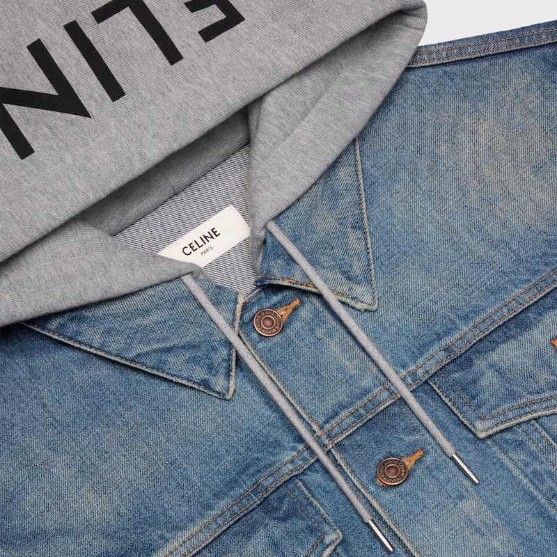 trucker jacket in cotton denim - UNION WASH -  - 1 | CELINE