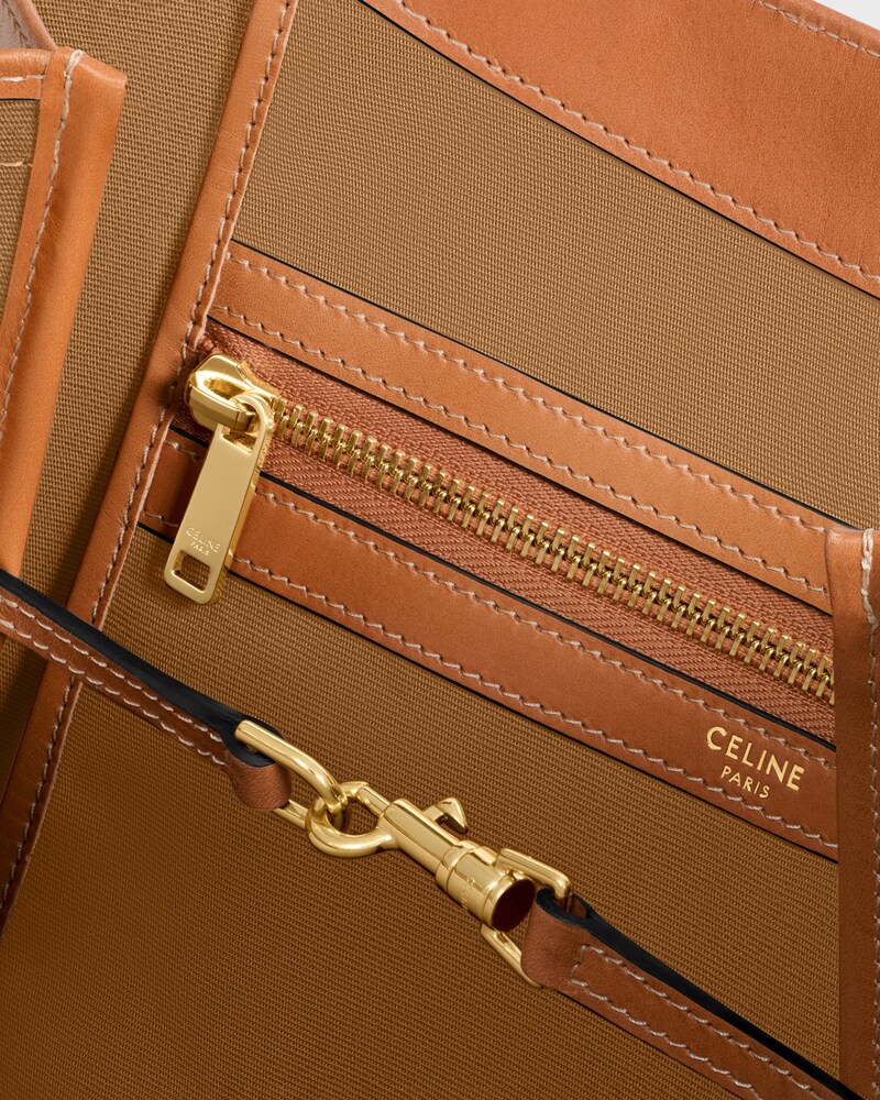 BOLSO FLAT SHOPPER MEDIANO DE lona Triomphe - MIEL - BOLSOS DE HOMBRO - 1 | CELINE